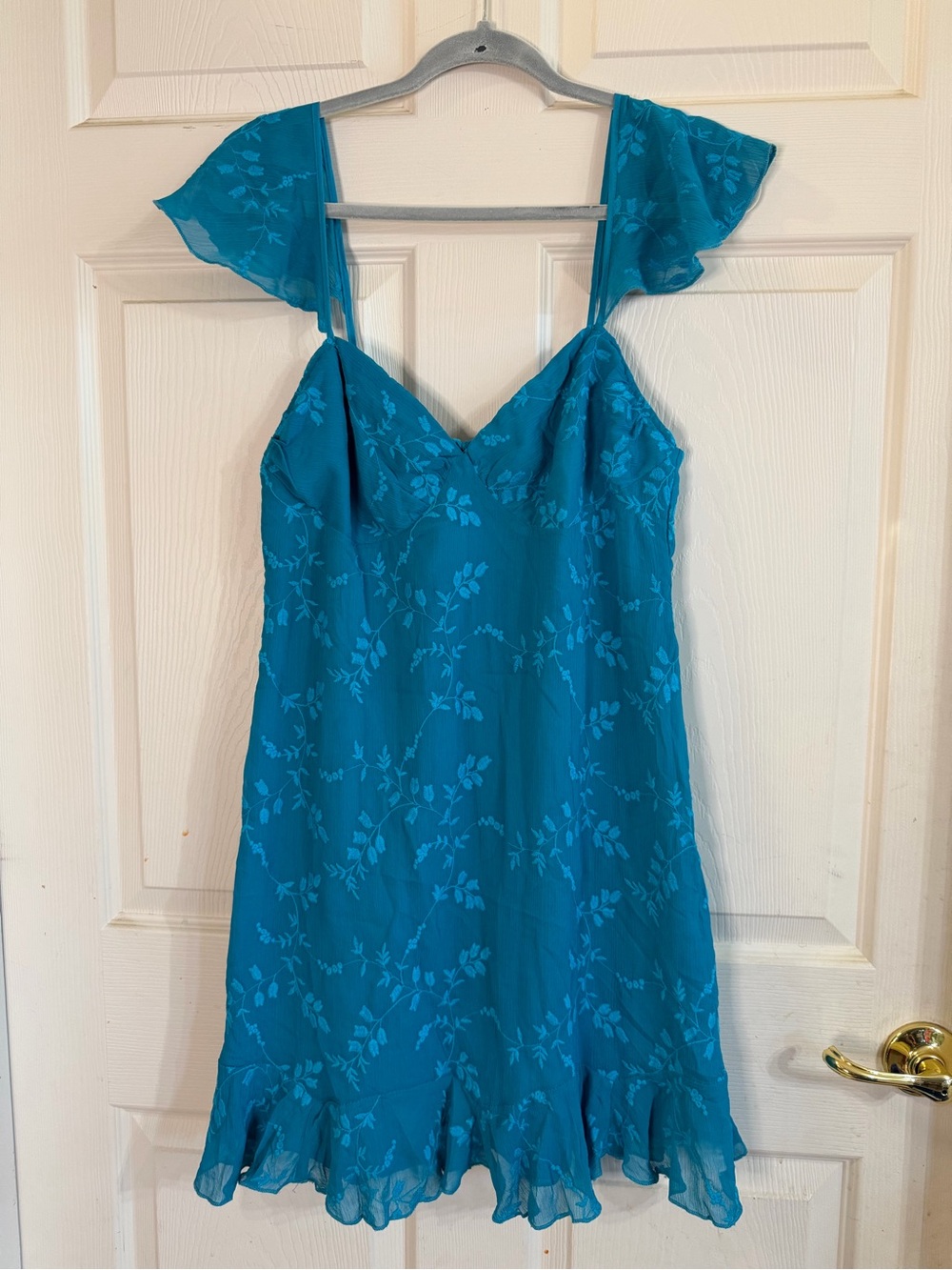 Betsey Johnson Beach Carribean Sea Blue Mini Shift Babydoll-Style Dress Sz M NWT - Picture 2 of 8